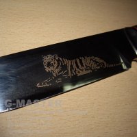 Лазерная гравировка рисунка на ноже